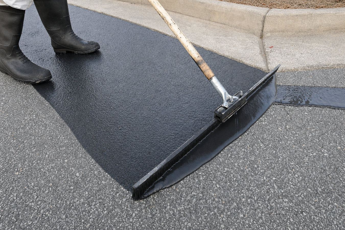 Asphalt sealcoating